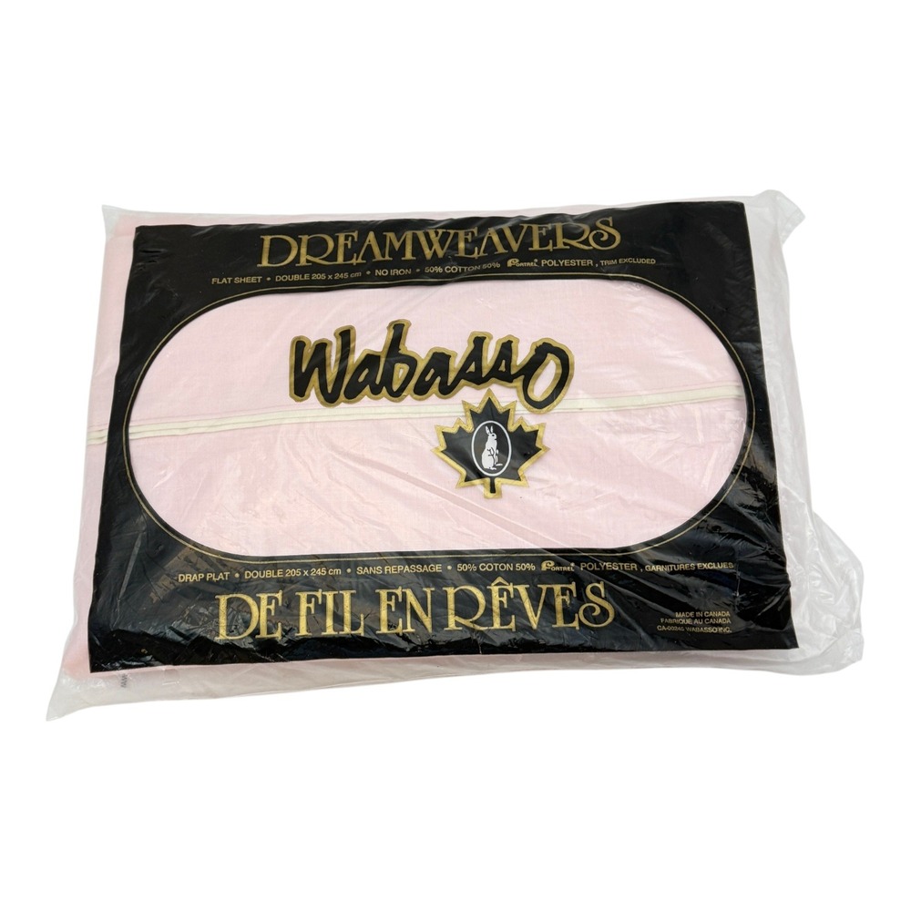 Wabasso Dreamweavers Flat Sheet Pink New Vintage 1980s